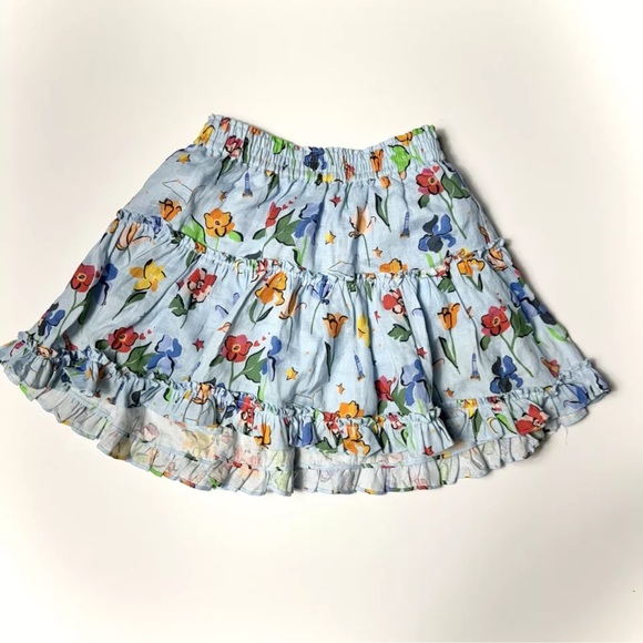 HILL HOUSE Home Of The Paz Skirt Light Blue Space Floral Size Small - Picture 2 of 8